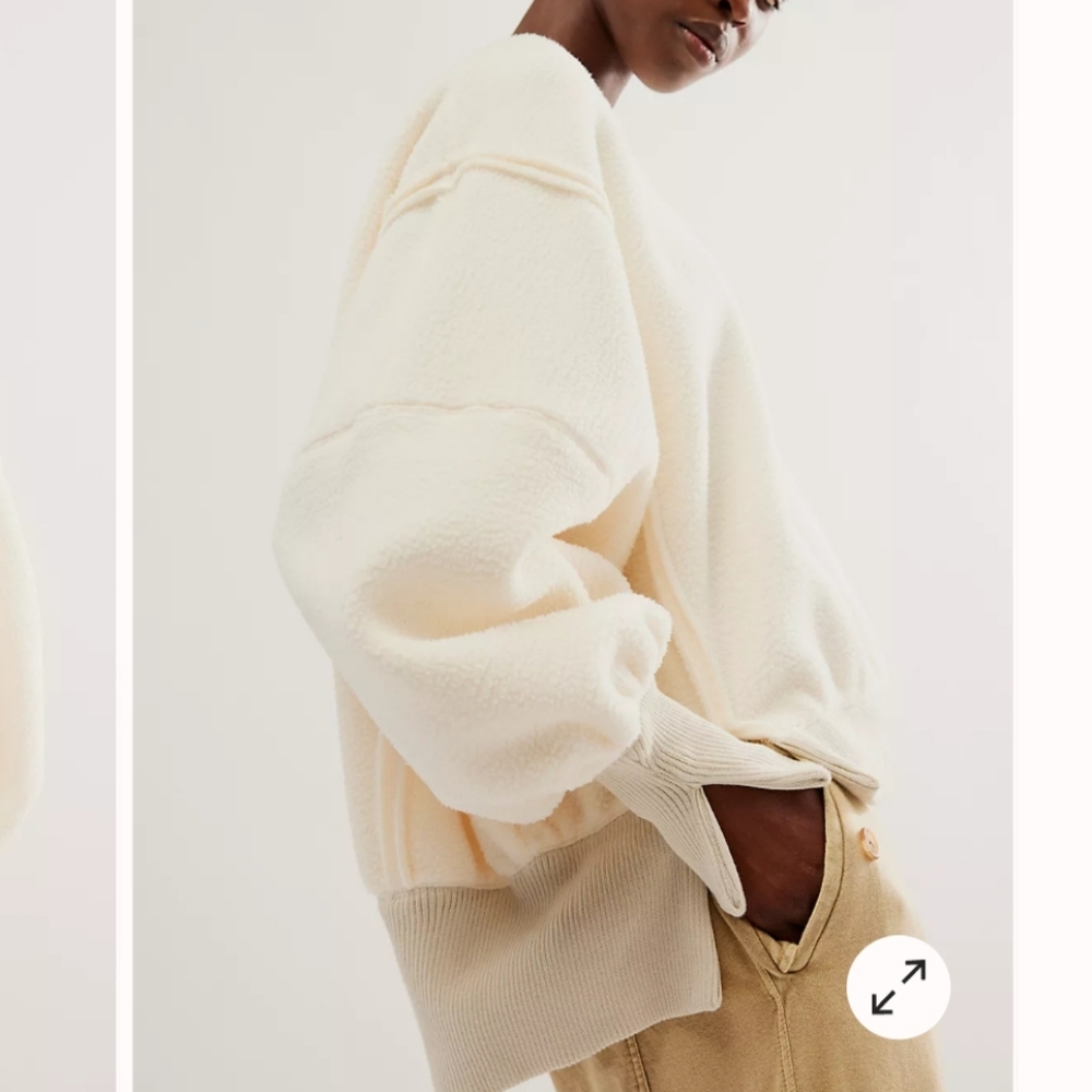 Free People We The Free Cozy Camden Sweatshirt Vanilla Ice Cream - Picture 6 of 12